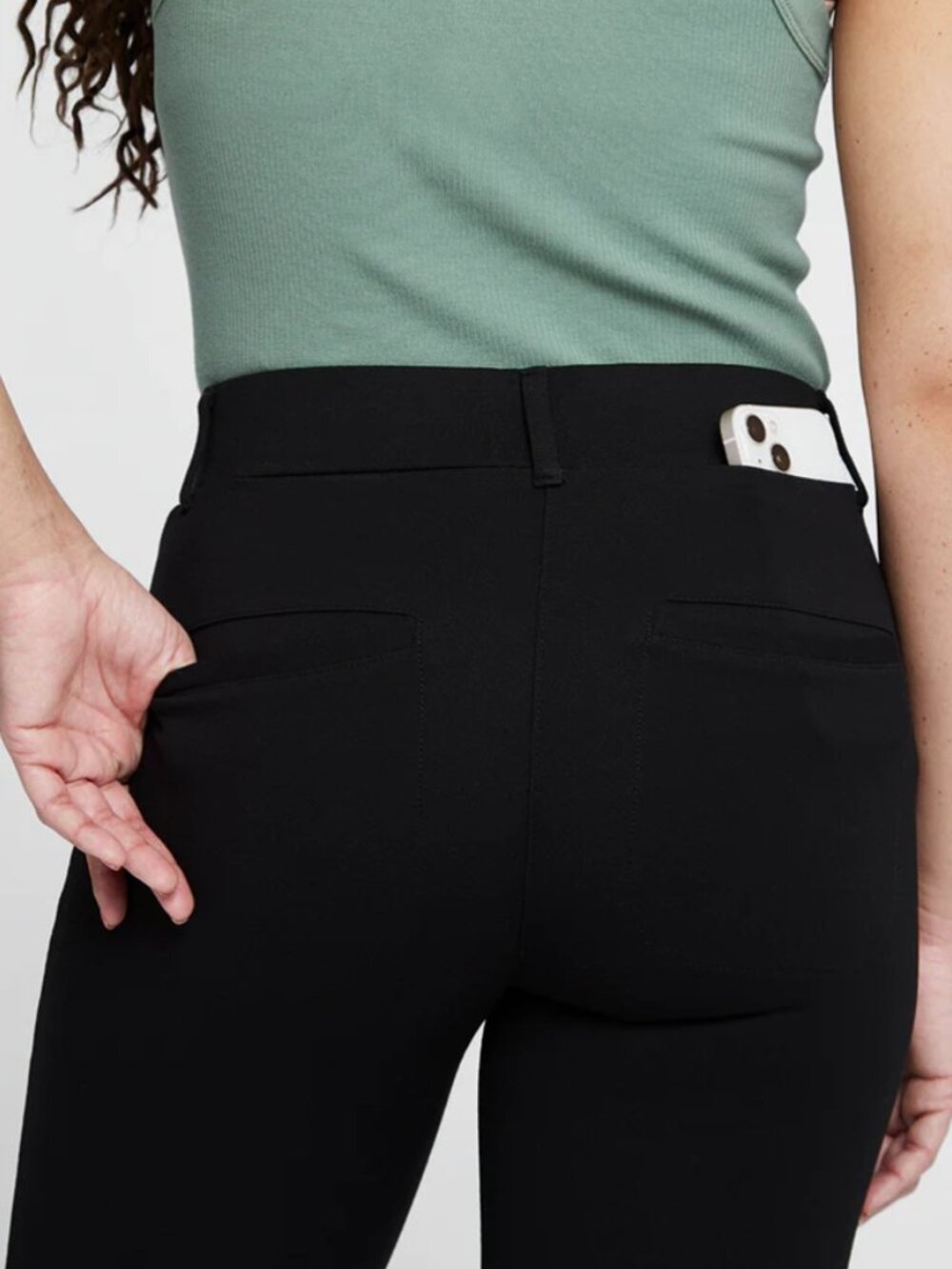 New Betabrand Black Straight 7 Pocket Dress Pant Yoga Pants Large - Picture 3 of 5